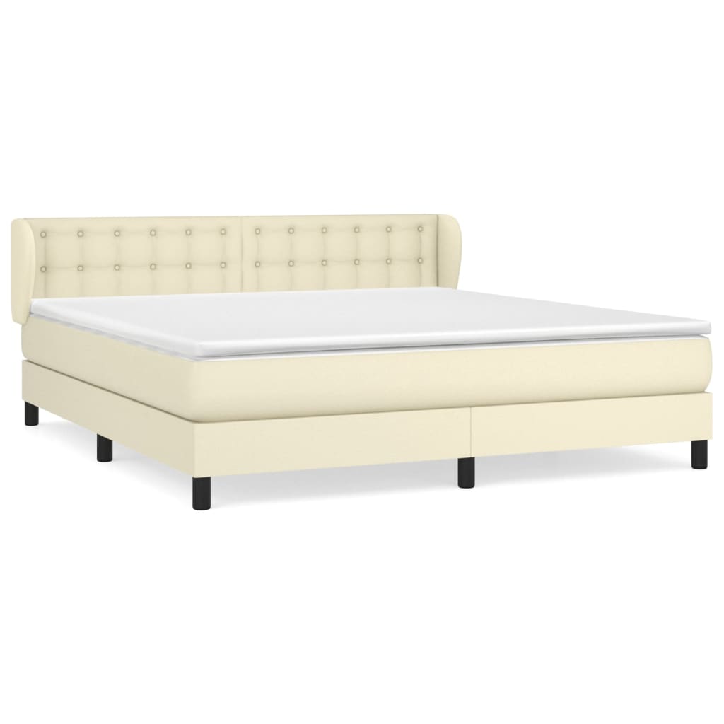 Giroletto a Molle con Materasso Crema 180x200 cm in Similpelle | homemem39
