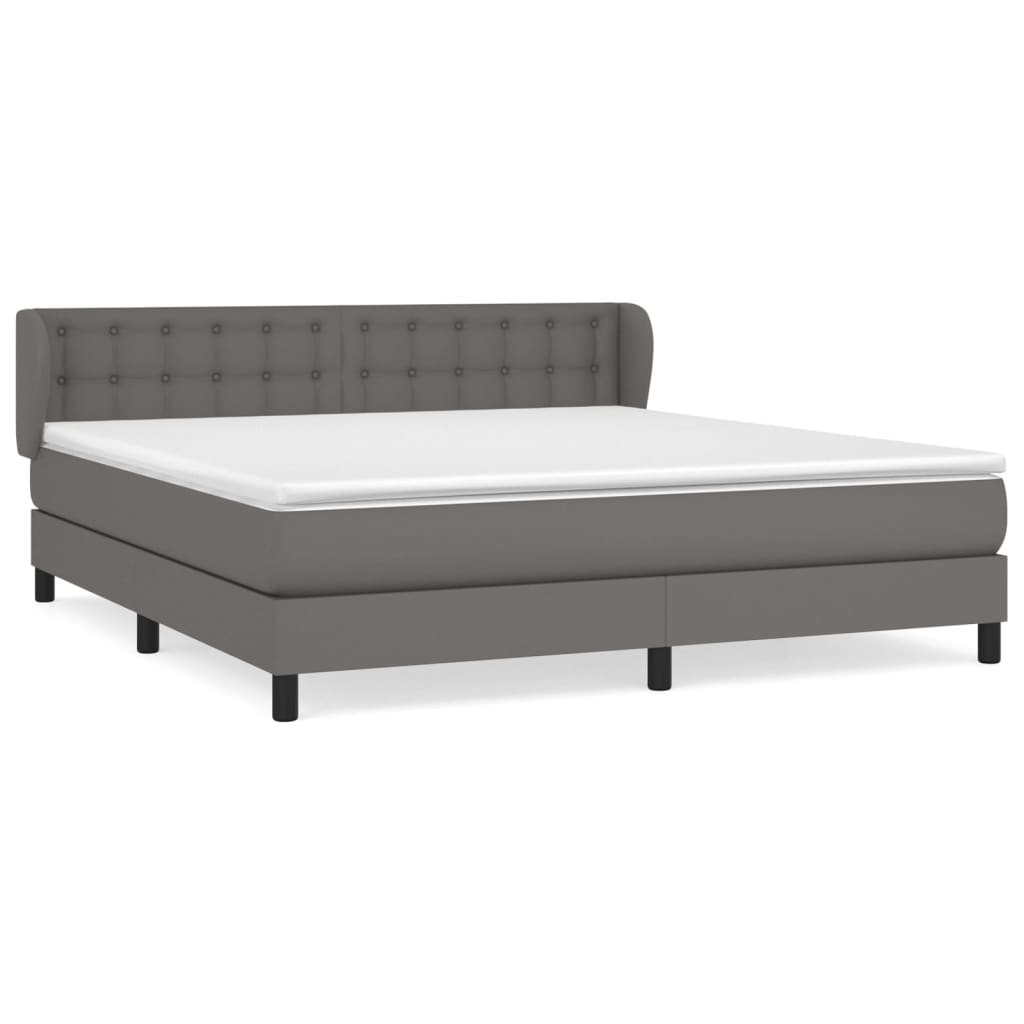 Giroletto a Molle con Materasso Grgio 180x200 cm in Similpelle | homemem39