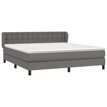 Giroletto a Molle con Materasso Grgio 180x200 cm in Similpelle | homemem39