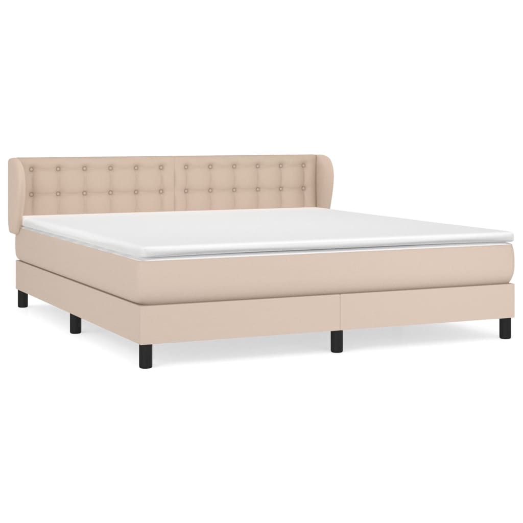 Giroletto a Molle con Materasso Cappuccino 180x200cm Similpelle