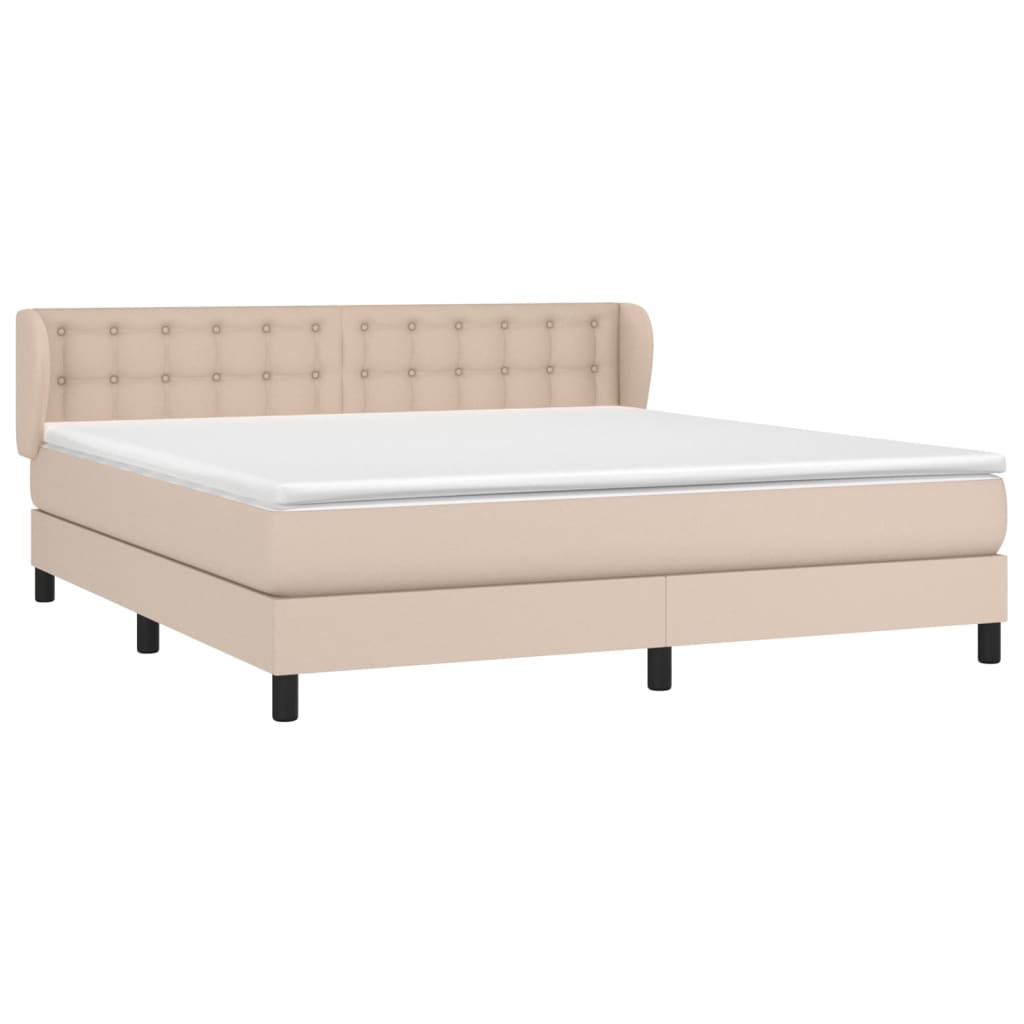 Giroletto a Molle con Materasso Cappuccino 180x200cm Similpelle