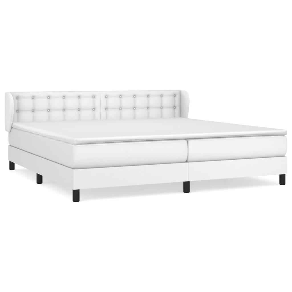 Giroletto a Molle con Materasso Bianco 200x200cm in Similpelle | homemem39