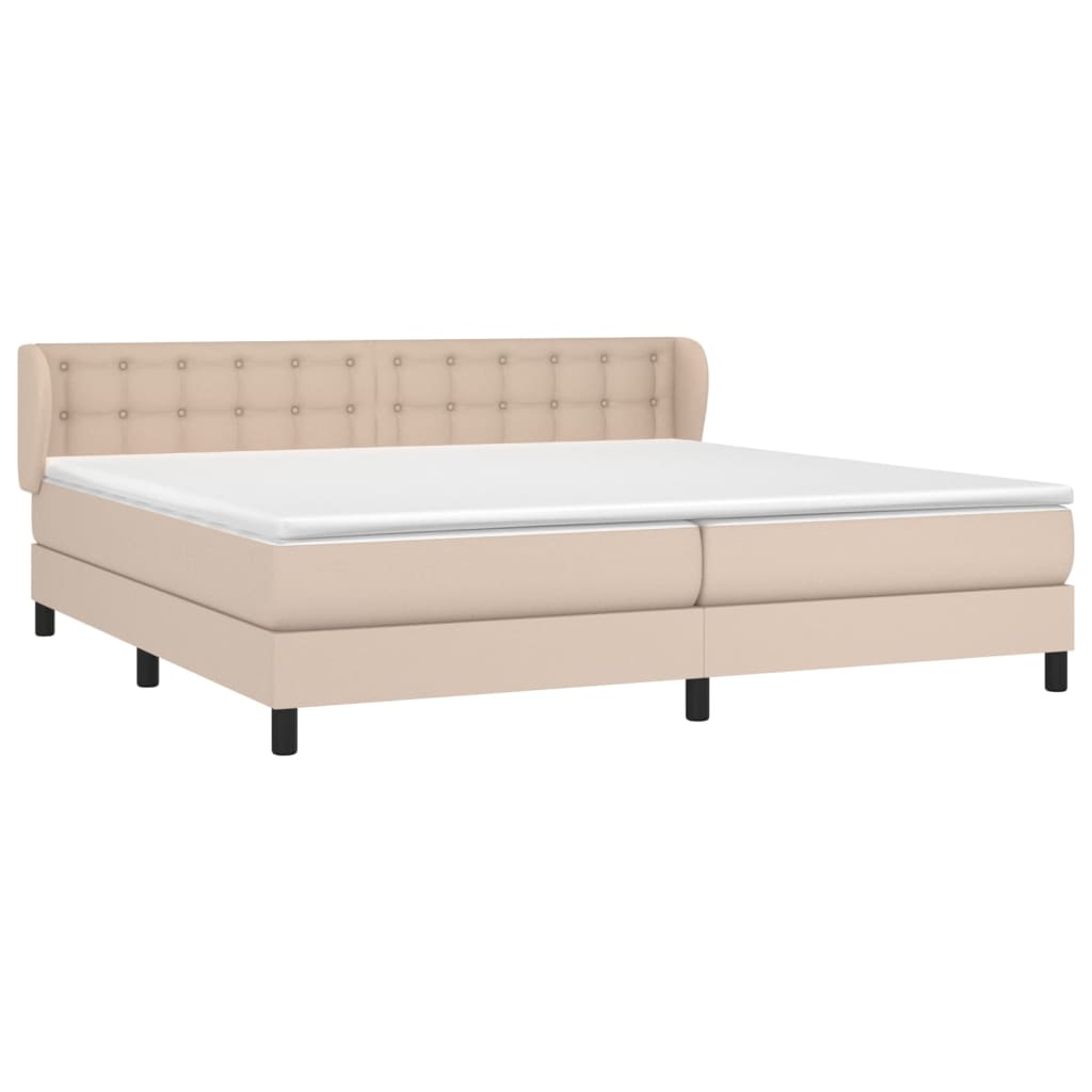 Giroletto a Molle con Materasso Cappuccino 200x200cm Similpelle | homemem39