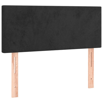 Giroletto a Molle con Materasso Nero 80x200 cm in Velluto