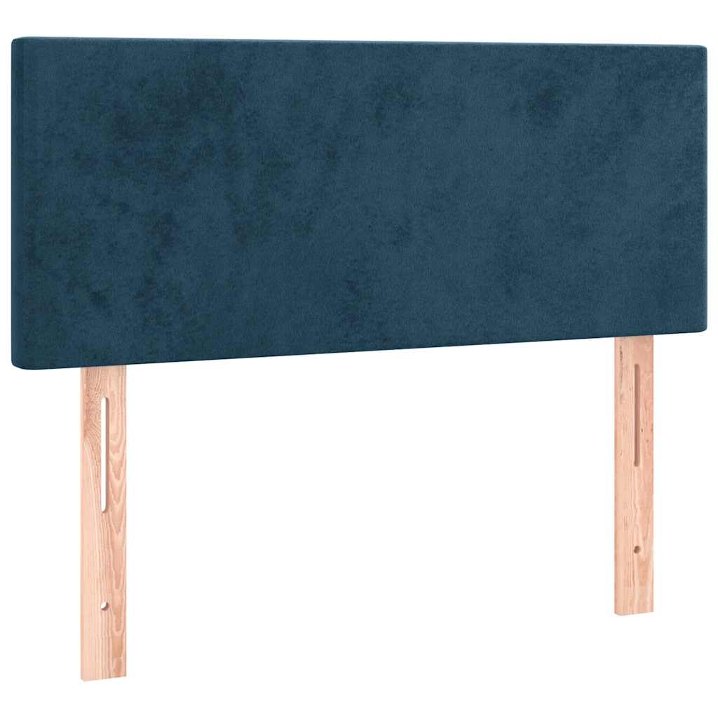 Giroletto a Molle con Materasso Blu Scuro 80x200 cm in Velluto