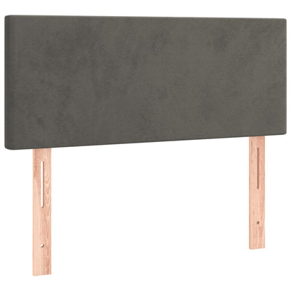 Giroletto a Molle con Materasso Grigio Scuro 90x190 cm Velluto