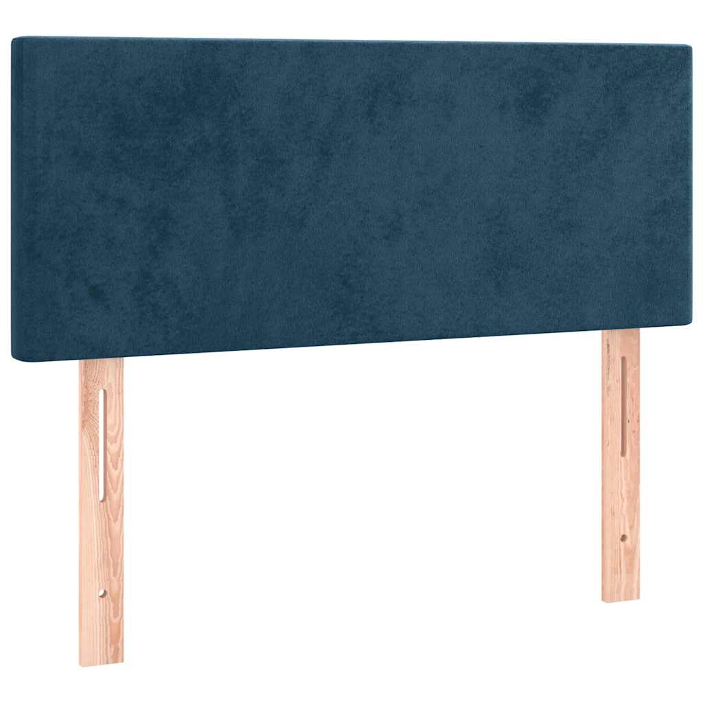 Giroletto a Molle con Materasso Blu Scuro 90x190 cm in Velluto | homemem39