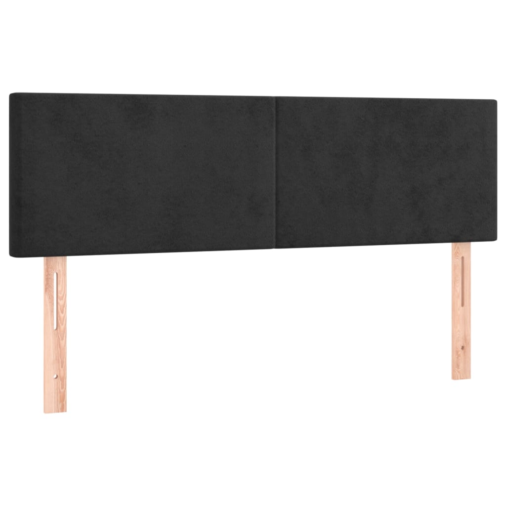 Giroletto a Molle con Materasso Nero 140x190 cm in Velluto | homemem39