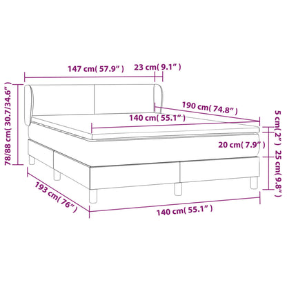Giroletto a Molle con Materasso Rosa 140x190 cm in Velluto | homemem39