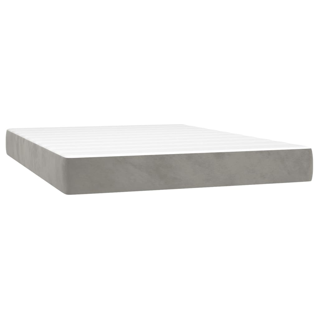 Giroletto a Molle con Materasso Grigio Chiaro 140x200cm Velluto | homemem39