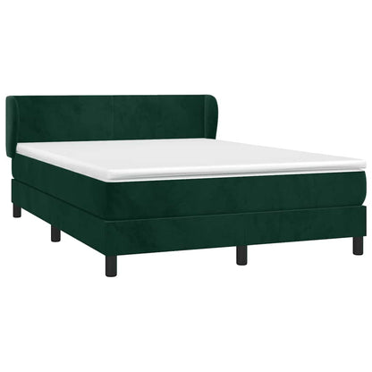 Giroletto a Molle con Materasso Verde Scuro 140x200 cm Velluto | homemem39