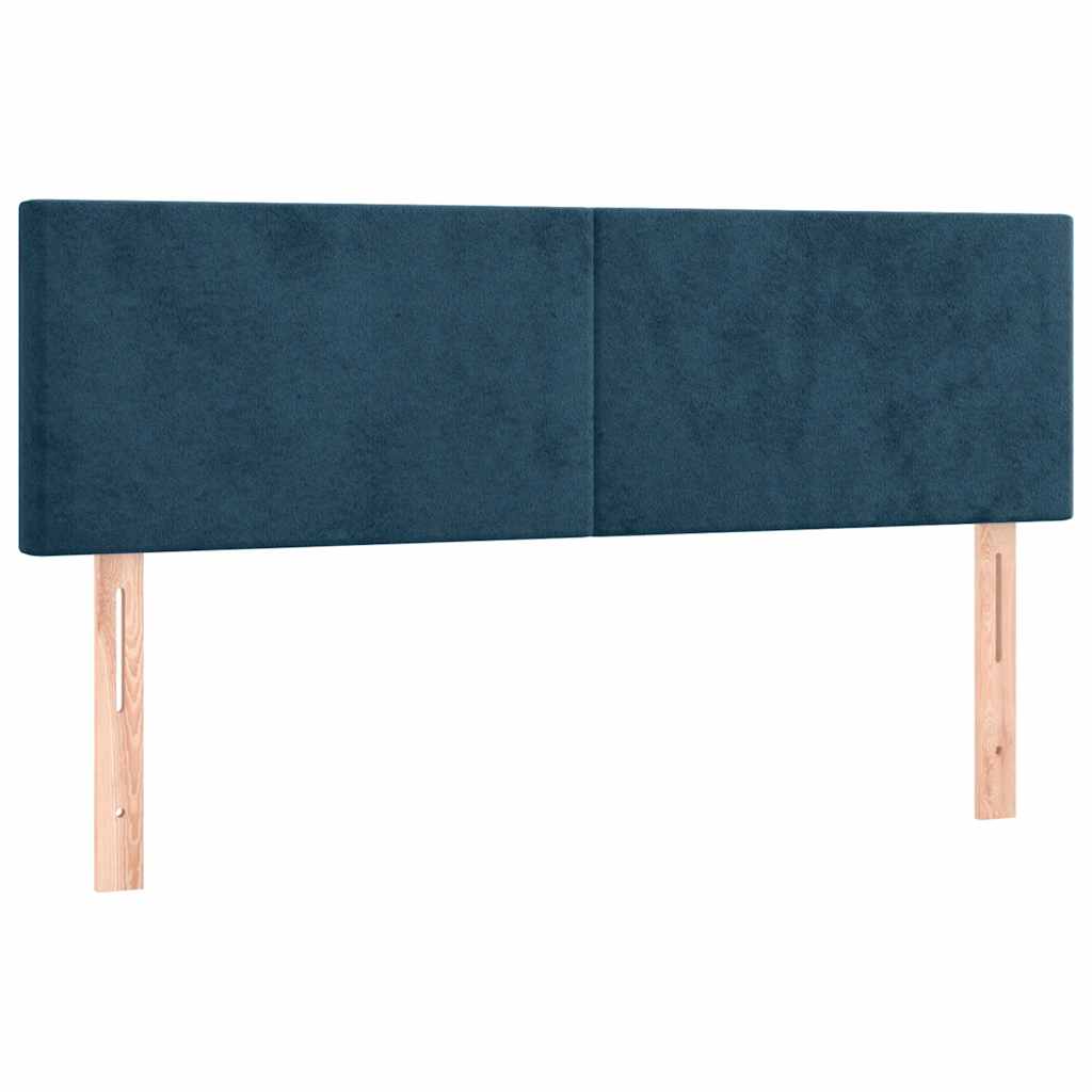 Giroletto a Molle con Materasso Blu Scuro 140x200 cm in Velluto