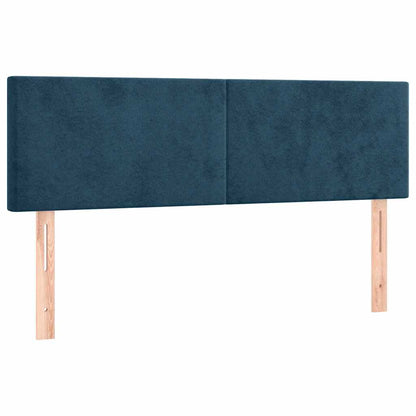 Giroletto a Molle con Materasso Blu Scuro 140x200 cm in Velluto