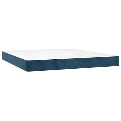 Giroletto a Molle con Materasso Blu Scuro 160x200 cm in Velluto | homemem39