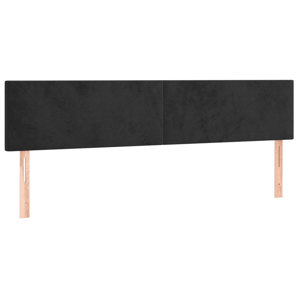 Giroletto a Molle con Materasso Nero 180x200 cm in Velluto