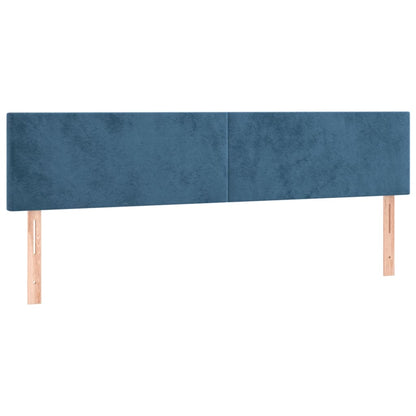 Spring bed frame with dark blue mattress 180x200 cm in velvet