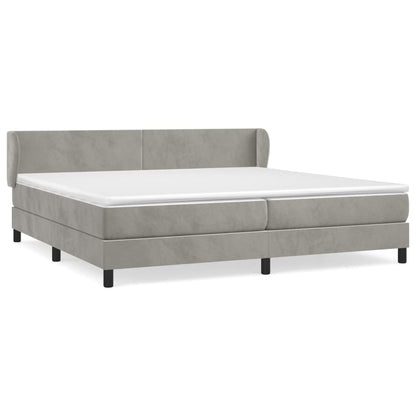 Giroletto a Molle con Materasso Grigio Chiaro 200x200cm Velluto | homemem39