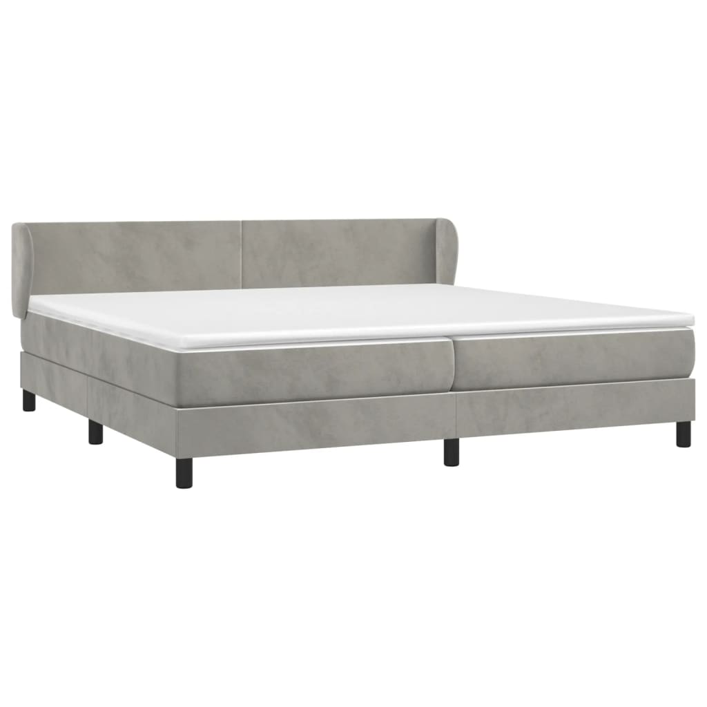 Giroletto a Molle con Materasso Grigio Chiaro 200x200cm Velluto | homemem39