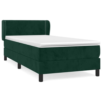 Giroletto a Molle con Materasso Verde Scuro 100x200 cm Velluto | homemem39