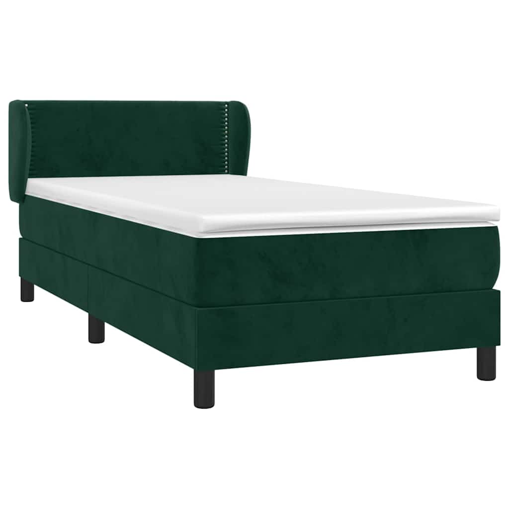 Giroletto a Molle con Materasso Verde Scuro 100x200 cm Velluto | homemem39