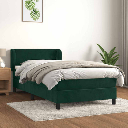 Giroletto a Molle con Materasso Verde Scuro 100x200 cm Velluto | homemem39