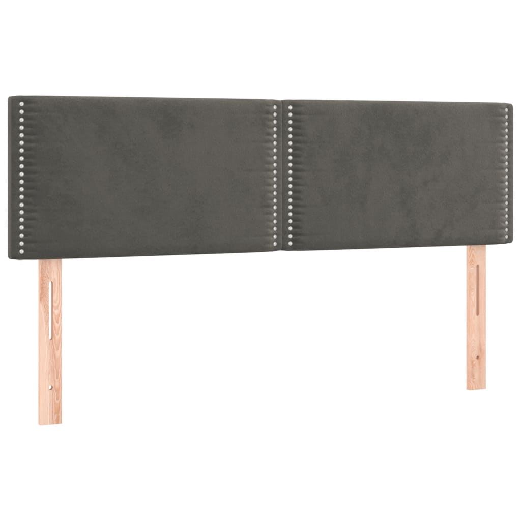Giroletto a Molle con Materasso Grigio Scuro 140x190 cm Velluto | homemem39