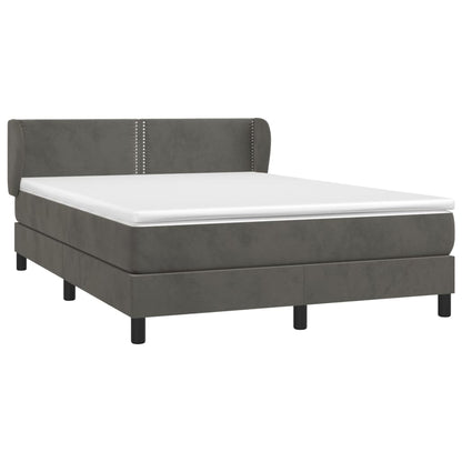 Giroletto a Molle con Materasso Grigio Scuro 140x200 cm Velluto | homemem39