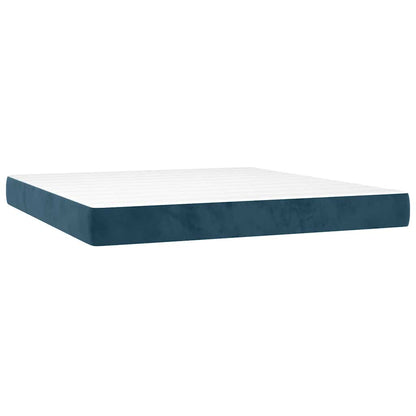Giroletto a Molle con Materasso Blu Scuro 160x200 cm in Velluto | homemem39