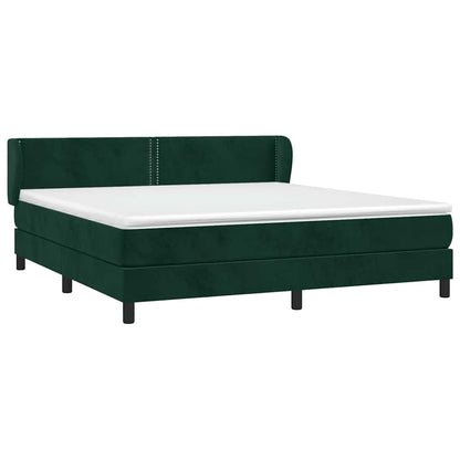 Giroletto a Molle con Materasso Verde Scuro 180x200 cm Velluto | homemem39