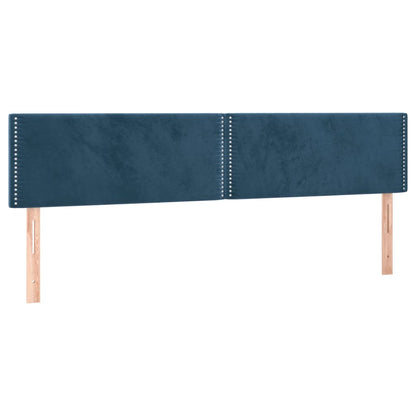 Spring bed frame with dark blue mattress 180x200 cm in velvet