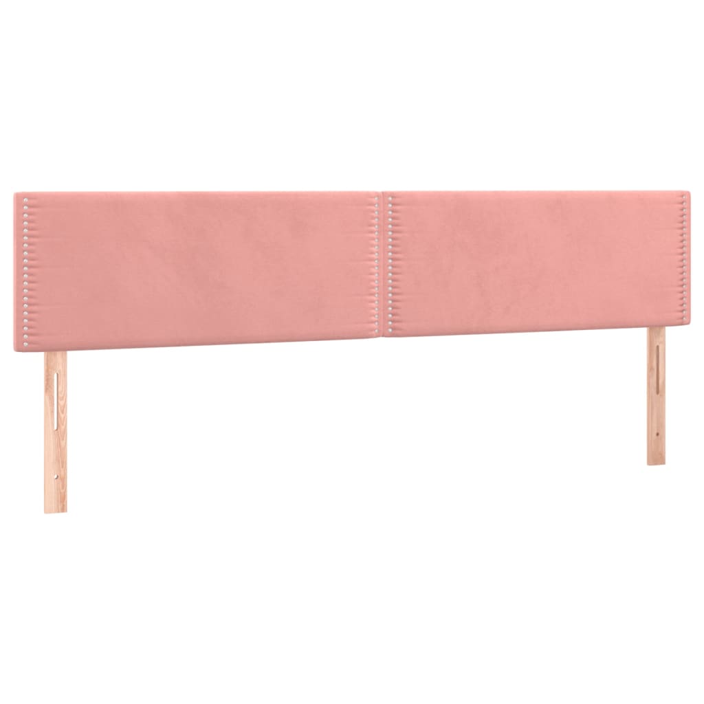 Spring bed frame with pink mattress 180x200 cm in velvet