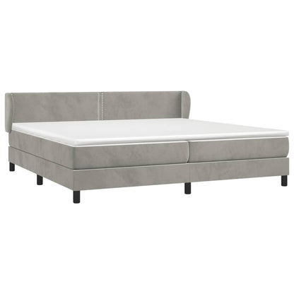 Giroletto a Molle con Materasso Grigio Chiaro 200x200cm Velluto | homemem39