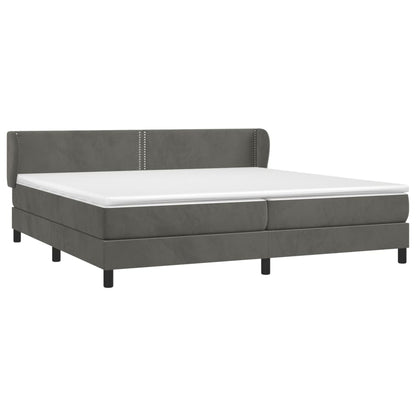 Giroletto a Molle con Materasso Grigio Scuro 200x200 cm Velluto | homemem39