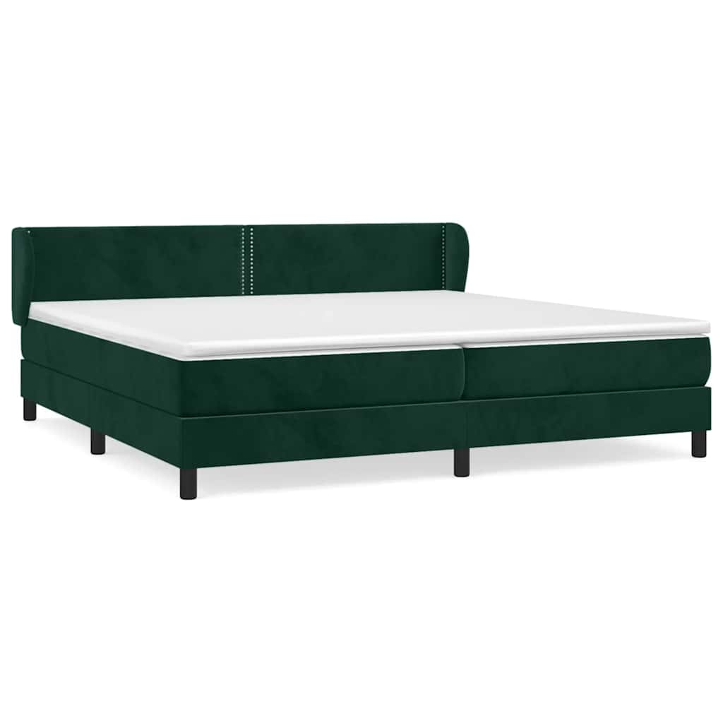Giroletto a Molle con Materasso Verde Scuro 200x200 cm Velluto | homemem39