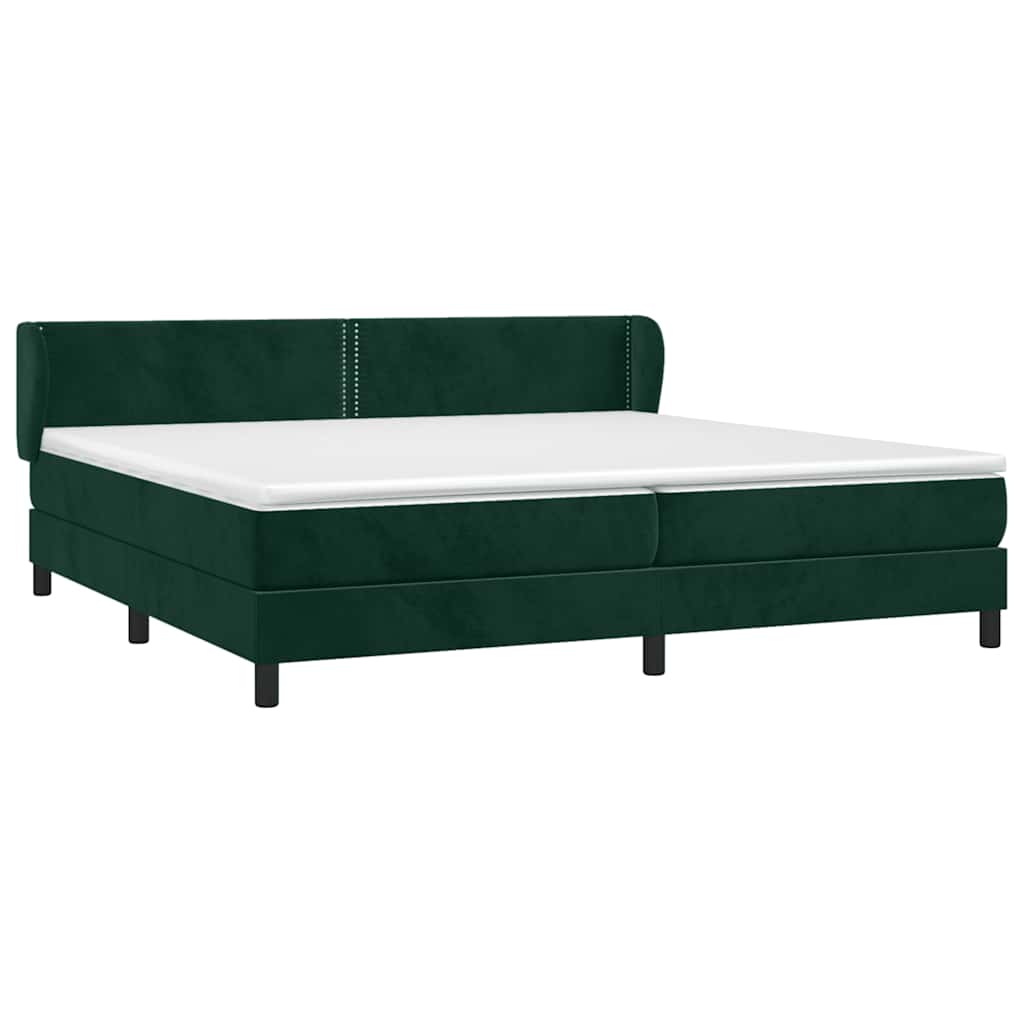Giroletto a Molle con Materasso Verde Scuro 200x200 cm Velluto | homemem39