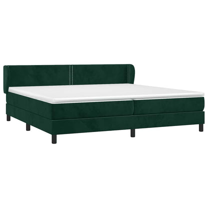 Giroletto a Molle con Materasso Verde Scuro 200x200 cm Velluto | homemem39