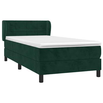 Giroletto a Molle con Materasso Verde Scuro 80x200 cm Velluto | homemem39