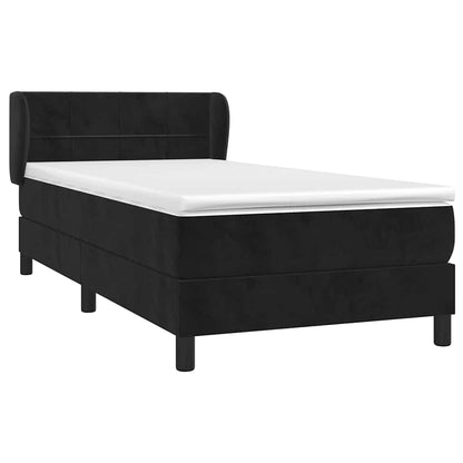Giroletto a Molle con Materasso Nero 90x190 cm in Velluto | homemem39