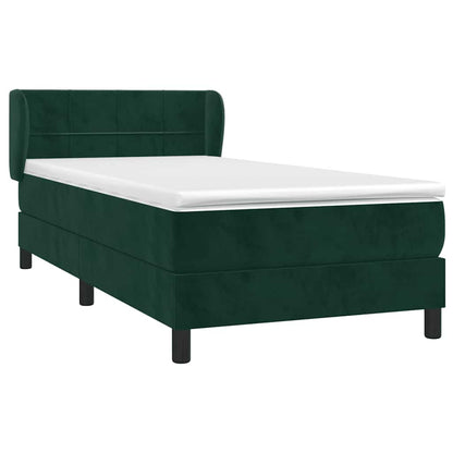 Giroletto a Molle con Materasso Verde Scuro 90x190 cm Velluto | homemem39