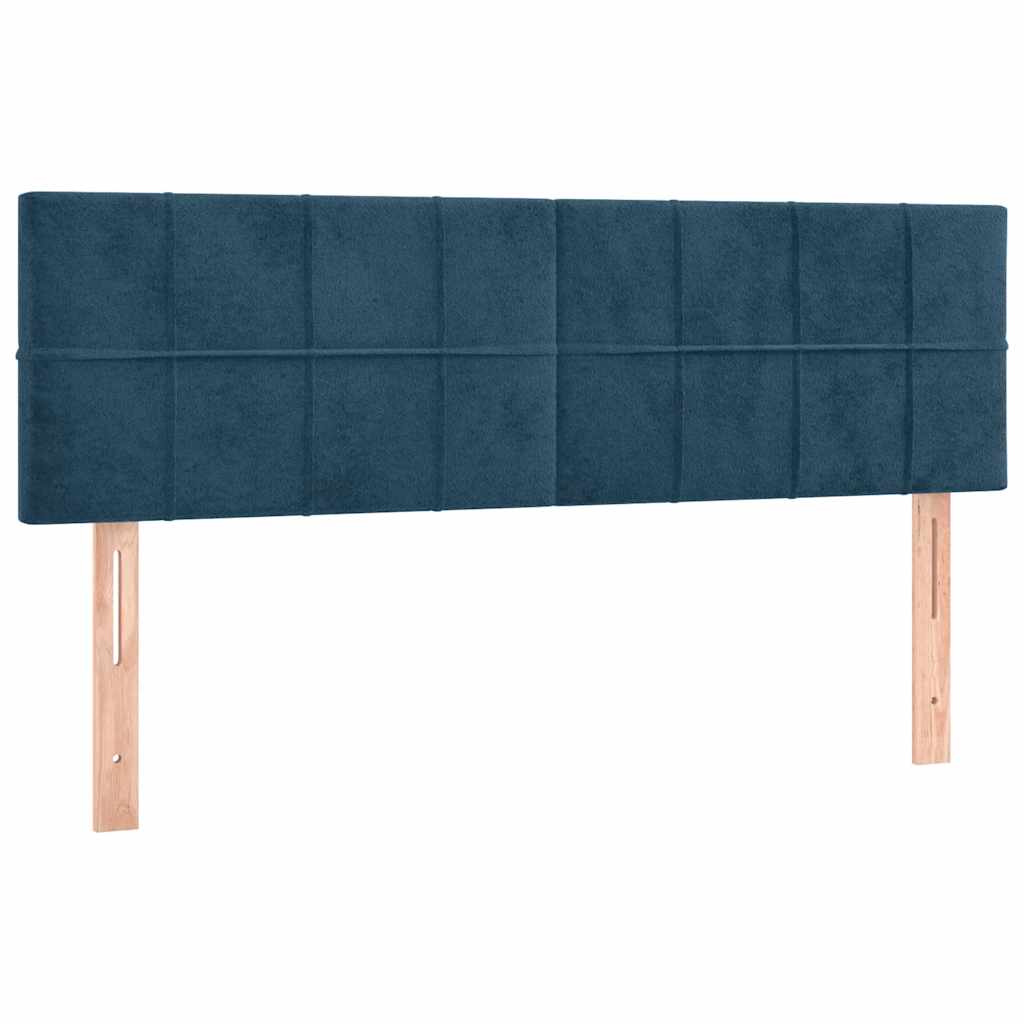 Giroletto a Molle con Materasso Blu Scuro 140x190 cm in Velluto | homemem39