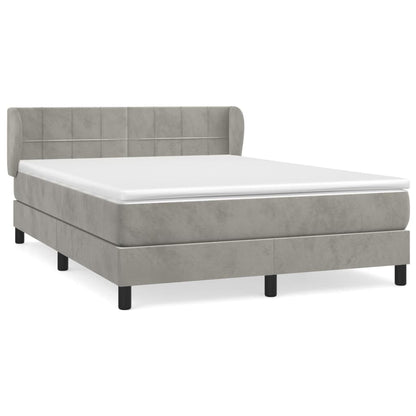 Giroletto a Molle con Materasso Grigio Chiaro 140x200cm Velluto | homemem39