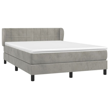 Giroletto a Molle con Materasso Grigio Chiaro 140x200cm Velluto | homemem39