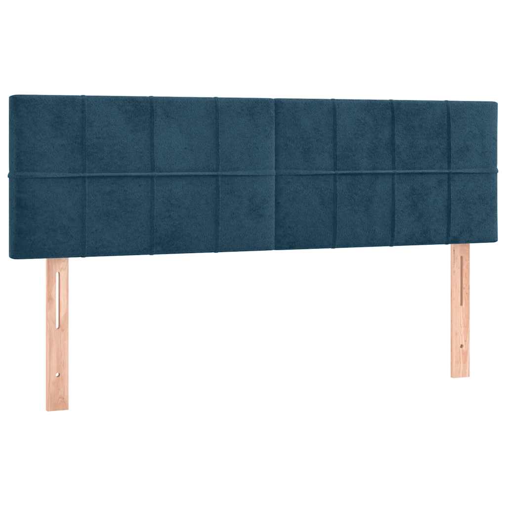 Giroletto a Molle con Materasso Blu Scuro 140x200 cm in Velluto | homemem39