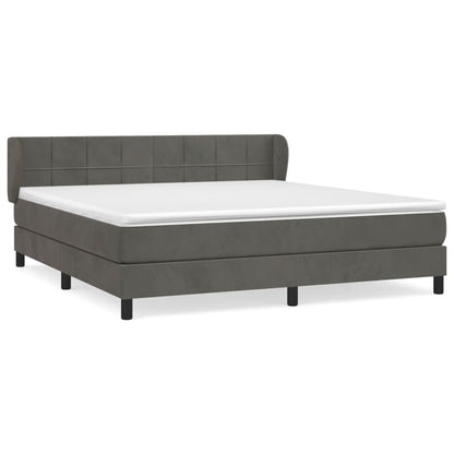 Giroletto a Molle con Materasso Grigio Scuro 160x200 cm Velluto | homemem39