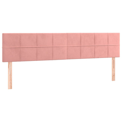 Spring bed frame with pink mattress 180x200 cm in velvet