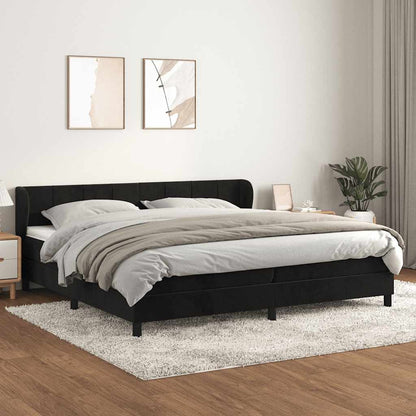 Giroletto a Molle con Materasso Nero 200x200 cm in Velluto | homemem39