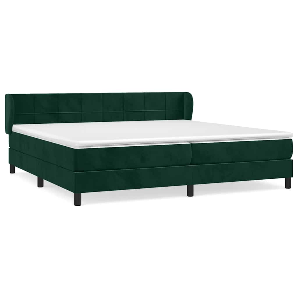 Giroletto a Molle con Materasso Verde Scuro 200x200 cm Velluto | homemem39