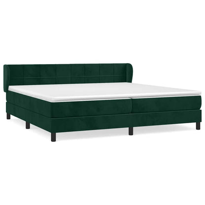 Giroletto a Molle con Materasso Verde Scuro 200x200 cm Velluto | homemem39