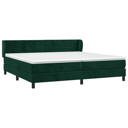 Giroletto a Molle con Materasso Verde Scuro 200x200 cm Velluto | homemem39
