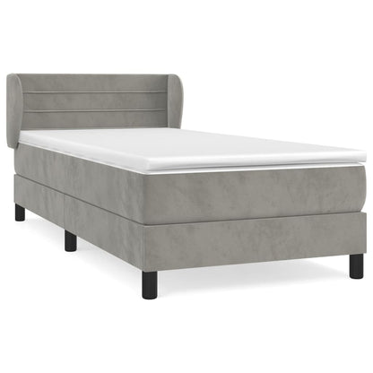 Giroletto a Molle con Materasso Grigio Scuro 90x200 cm Velluto | homemem39